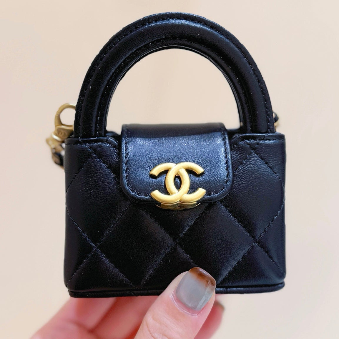 Chanel 25 Mini Kelly Bag Black 11cm Lambskin 347501