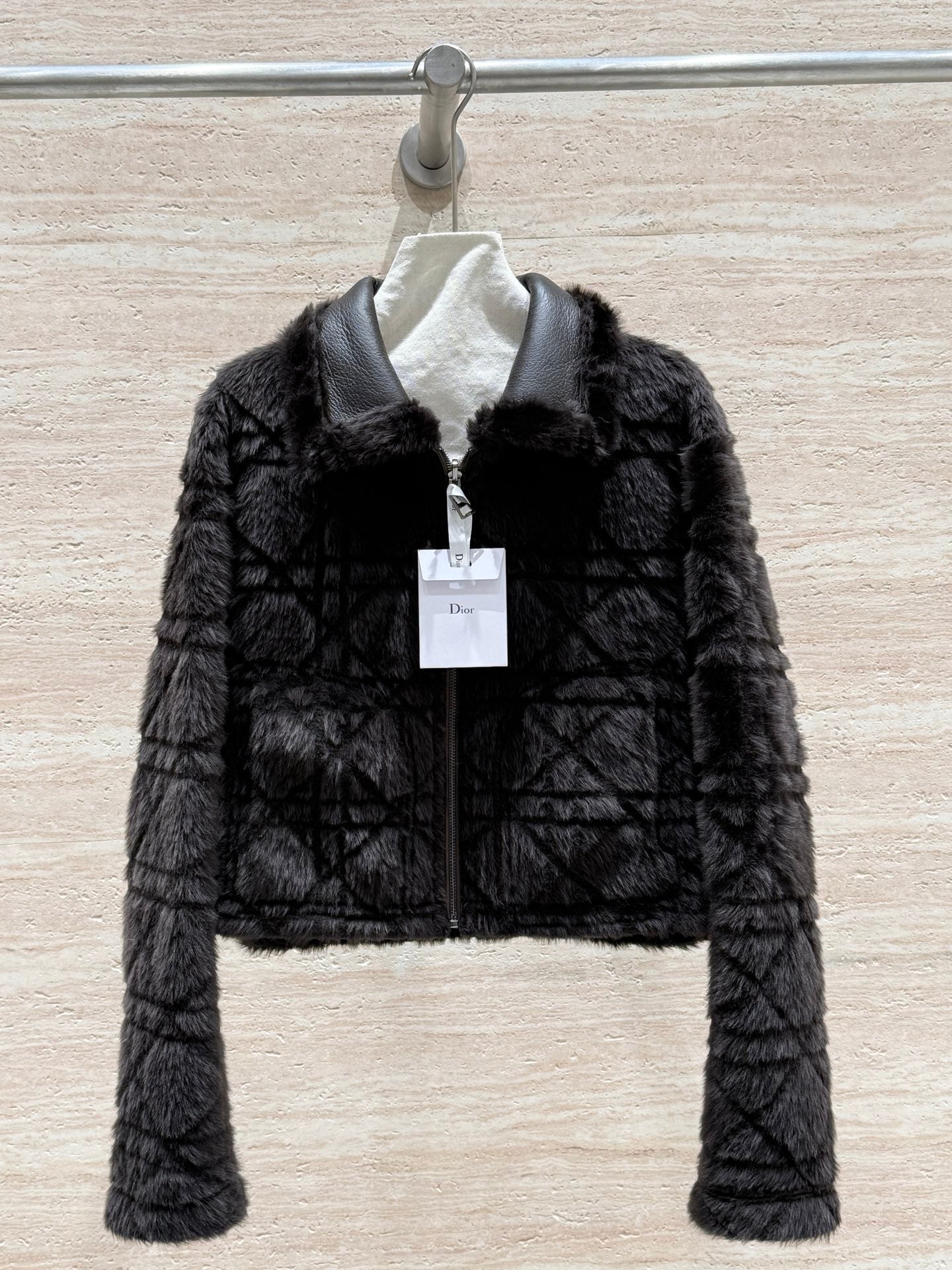 Dior 2025 Shearling Coat Black Wool