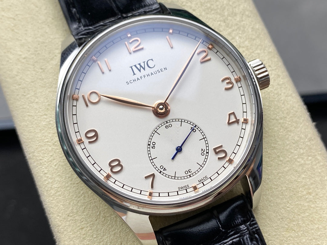 IWC Portuguese 40.4mm White Dial Steel Case Pink Gold Numerals