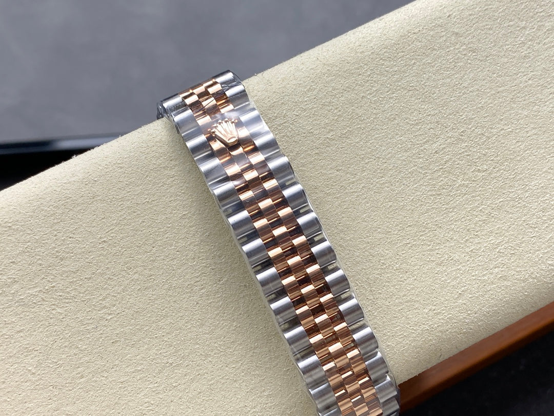 Datejust 31mm Pink Gold Steel Diamond Bezel Light Purple Dial