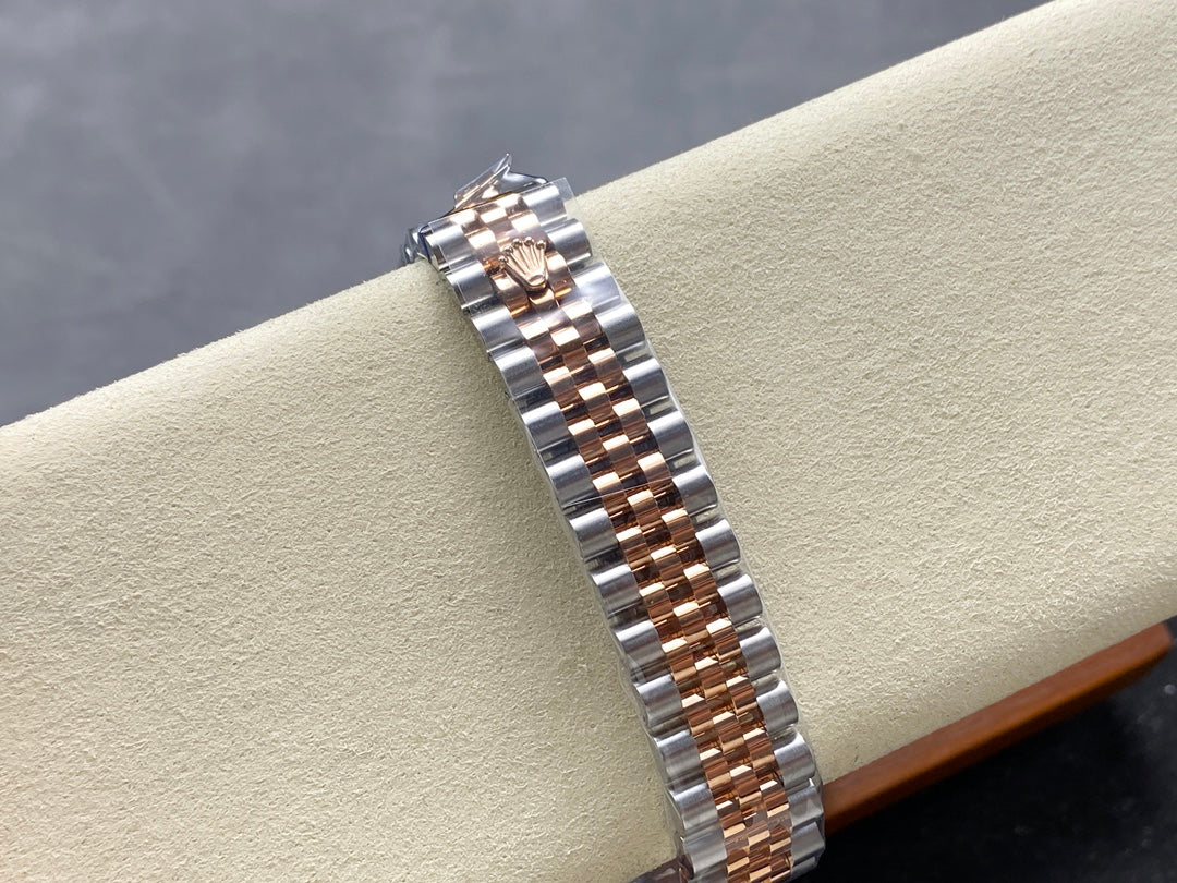 Datejust 31mm Pink Gold Steel Diamond Bezel Pink Dial