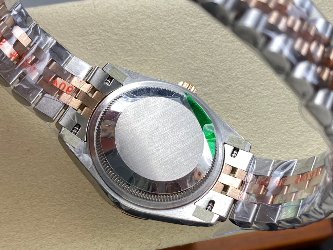 Datejust 31mm Pink Gold Steel Diamond Bezel Chocolate Dial Diamond Numerals