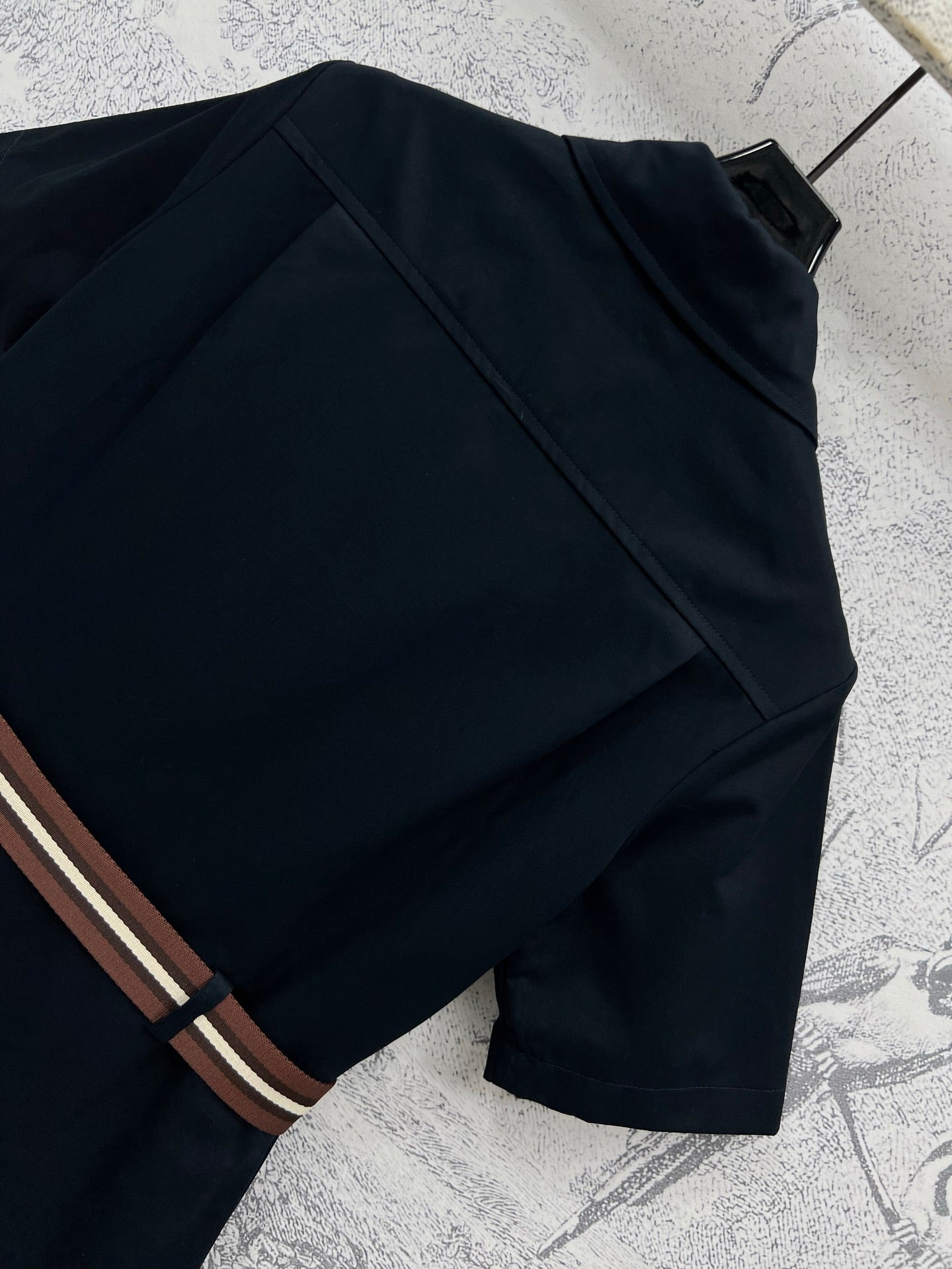 Miu Miu 25 Belt Decorated Denim Dress Black Cotton
