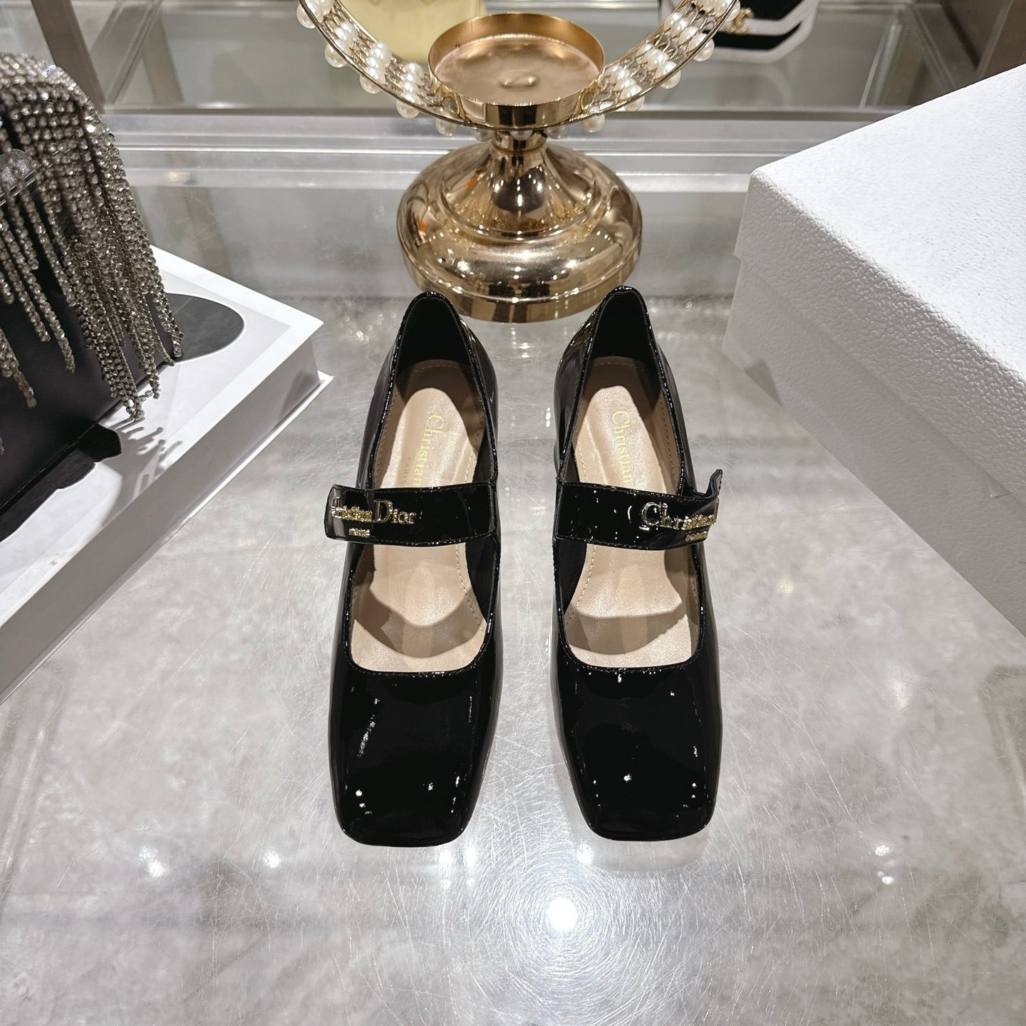 CD 26 Lolita High Heels 40 Black Patent Leather 592210