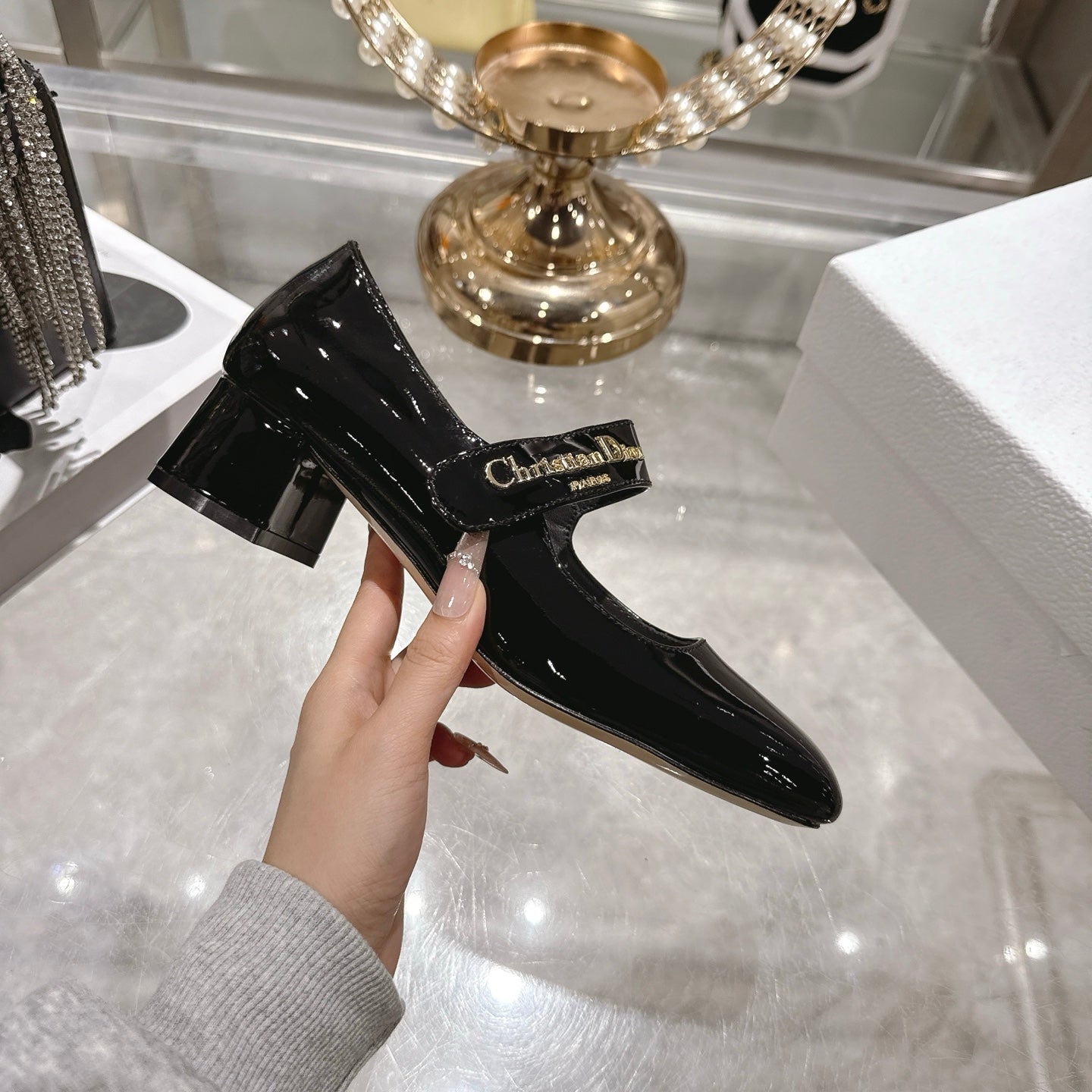 CD 26 Lolita High Heels 40 Black Patent Leather 592210