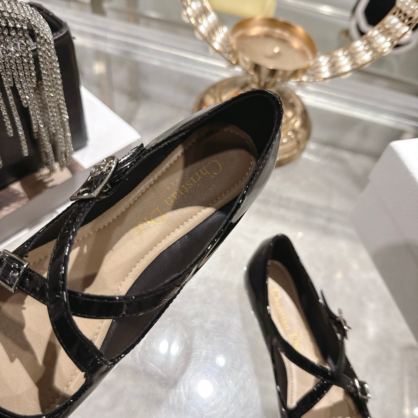 CD 26 Ballet Flats Black Patent Leather 592213