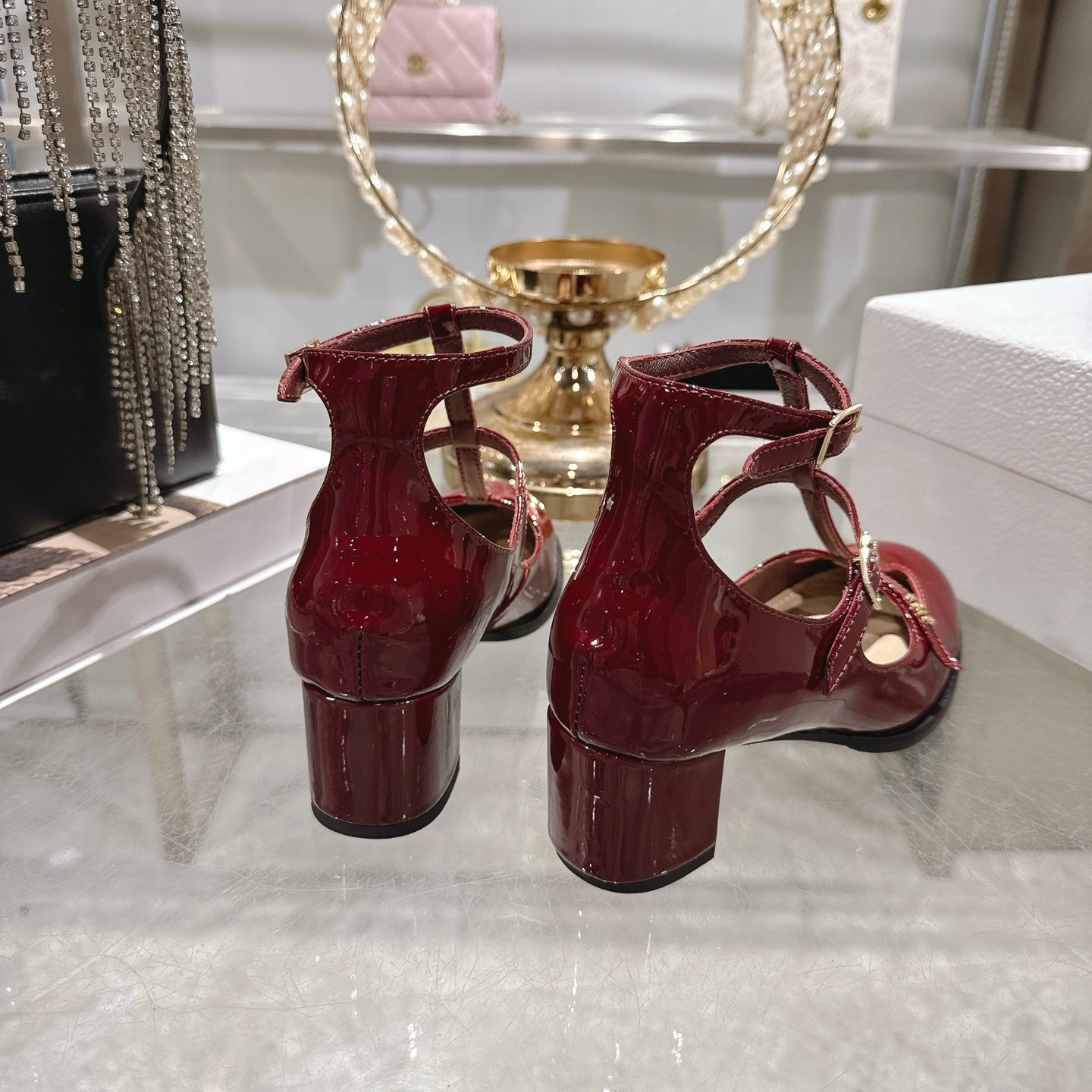 CD 26 Heel Mary Jane 40 Dark Red Patent Leather 592223