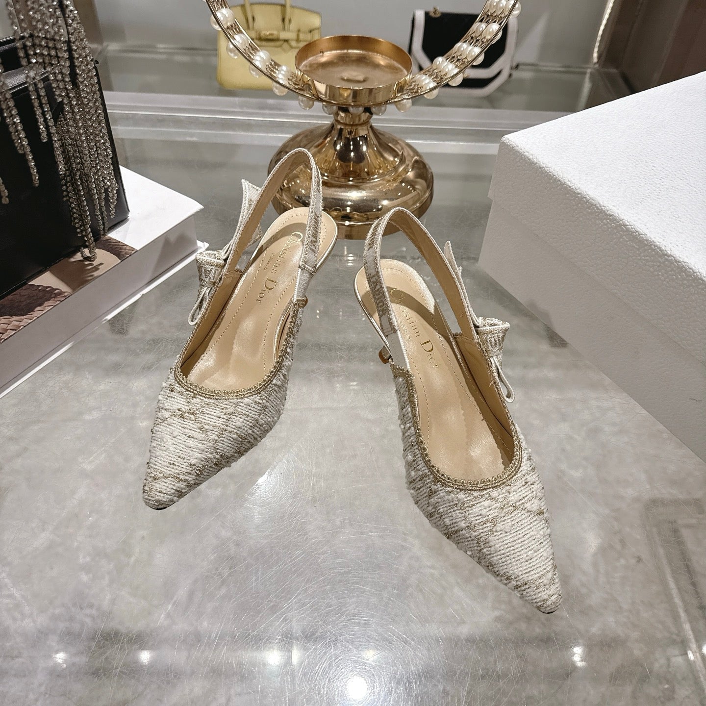 CD 26 Slingback 45mm Ivory Tweed 592236