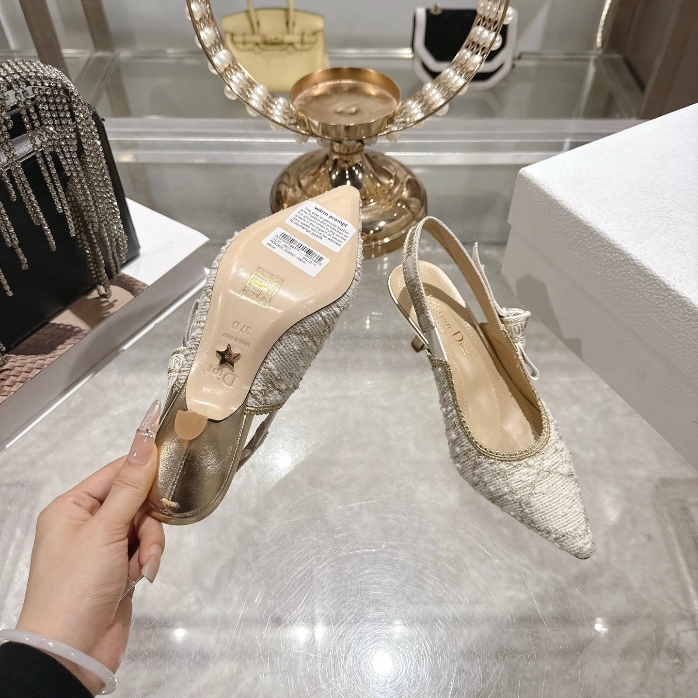 CD 26 Slingback 45mm Ivory Tweed 592236