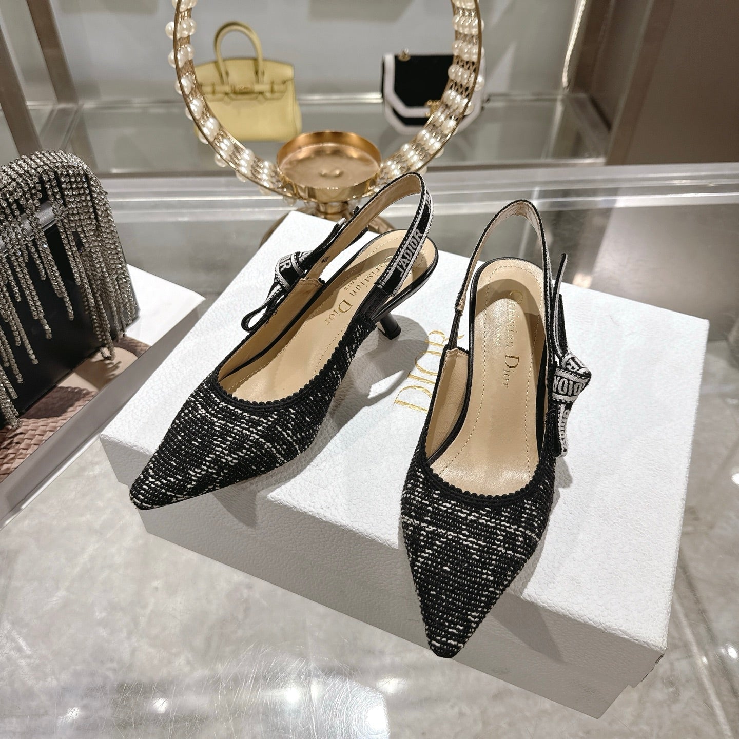 CD 26 Slingback 45mm Black Tweed 592237