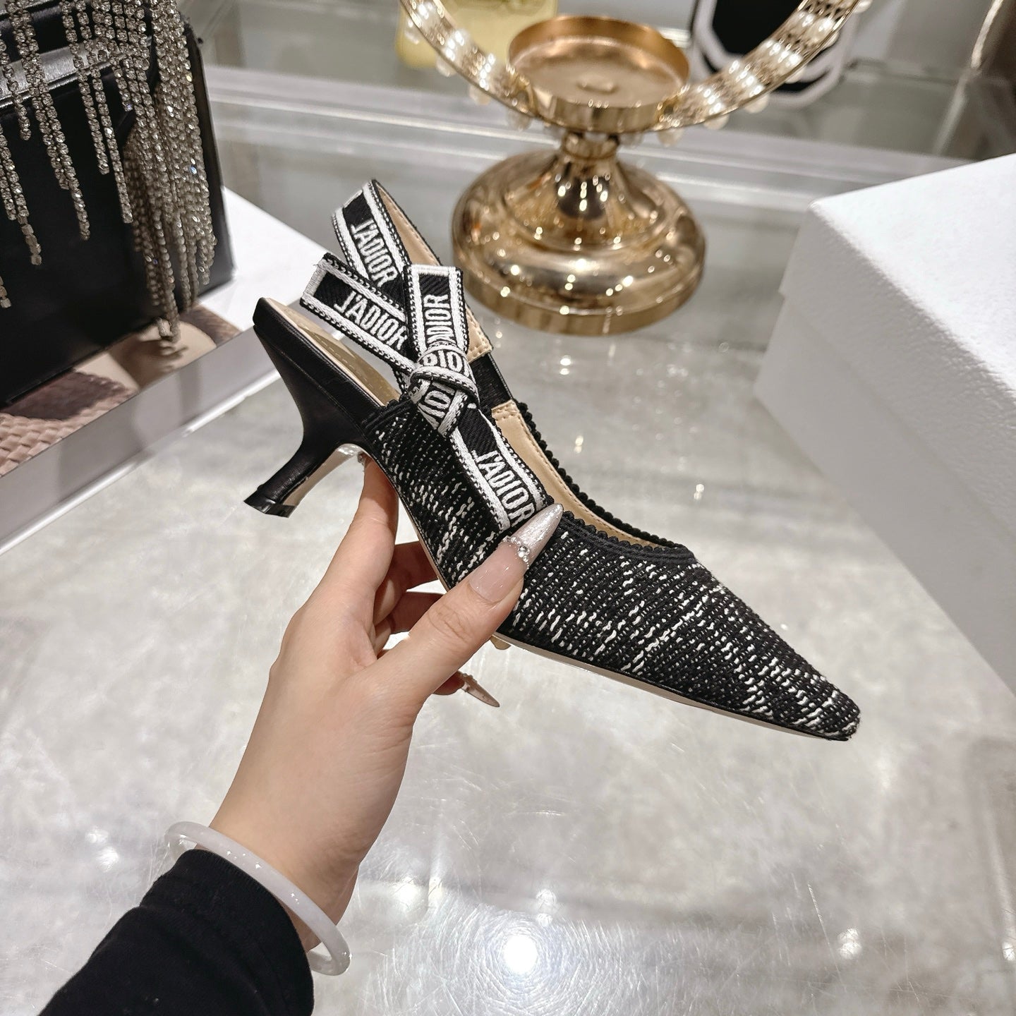 CD 26 Slingback 45mm Black Tweed 592237