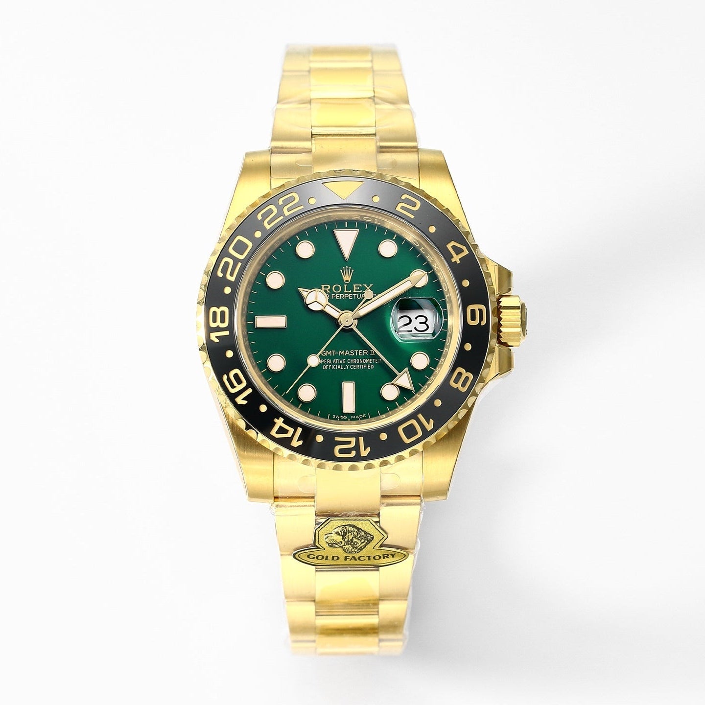 Rolex 25 GMT- Master II 40mm Gold Green Dial