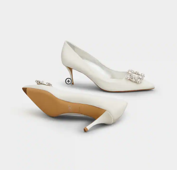 Roger Vivier Efflorescence Pumps 65mm White Silk Blend Satin