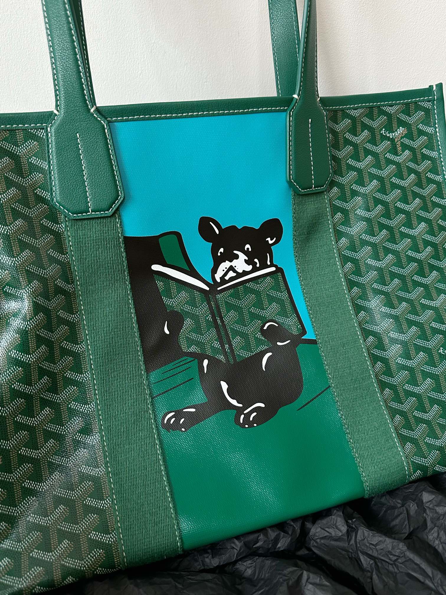 GOYA VILLETTE TOTE 45CM GREEN CANVAS