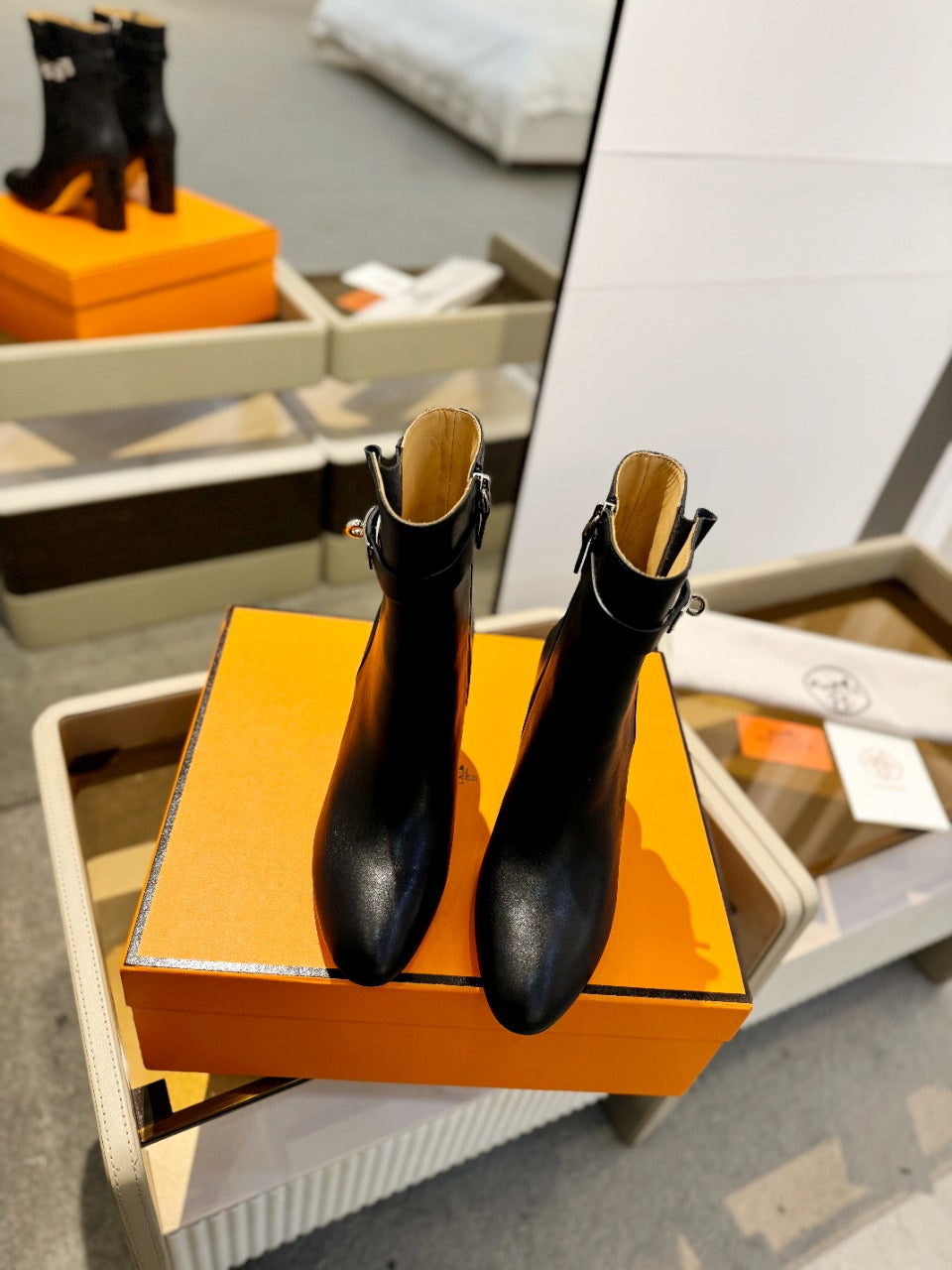 HM Saint Germain Ankle Boot 85mm Black Cowhide  961647
