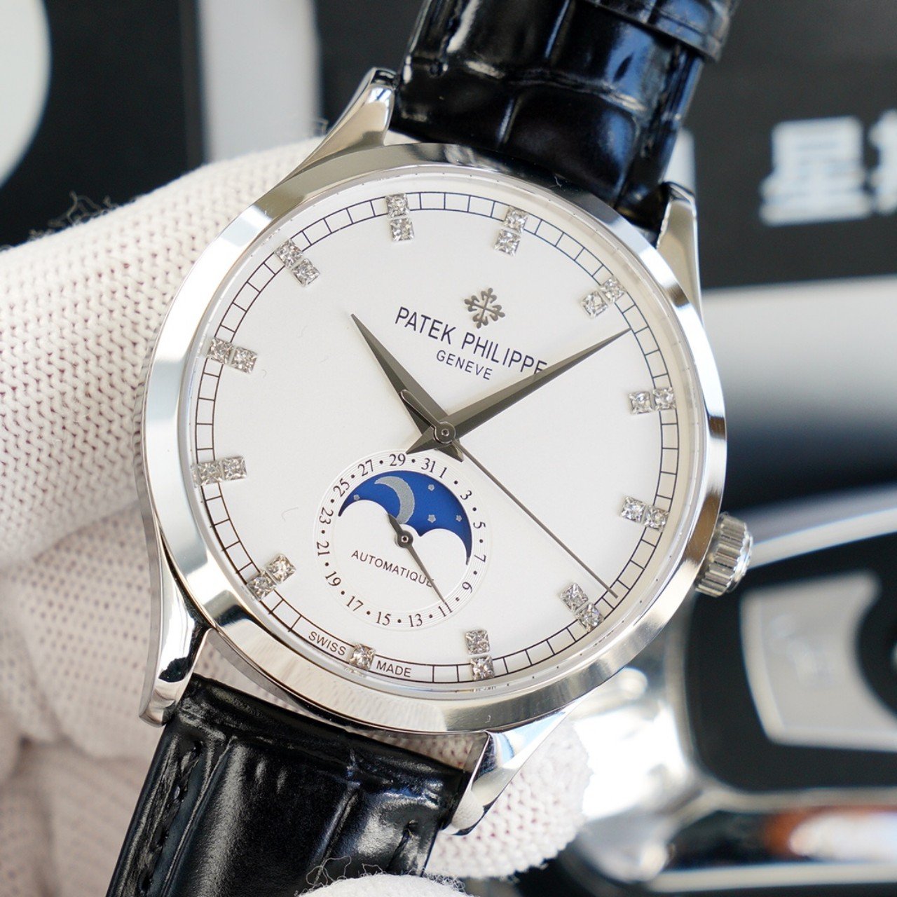 PATEK CALATRAVA MOONPHASE WHITE GOLD CASE
