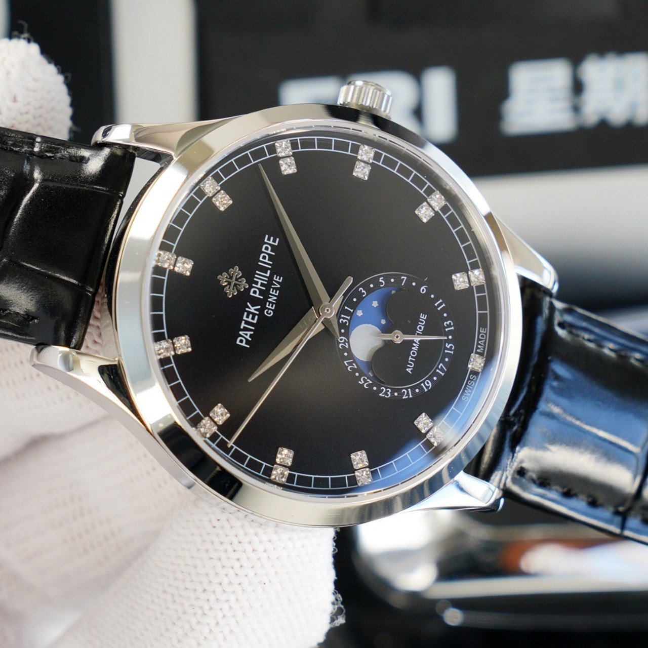 PATEK CALATRAVA MOONPHASE WHITE GOLD CASE