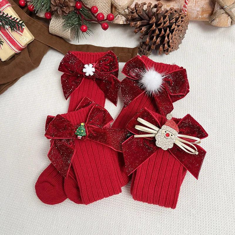 Christmas Bow Socks - My Fancy Dress Box