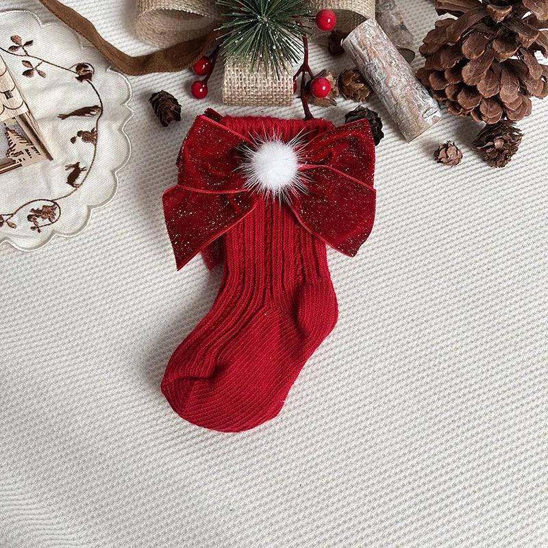 Christmas Bow Socks - My Fancy Dress Box