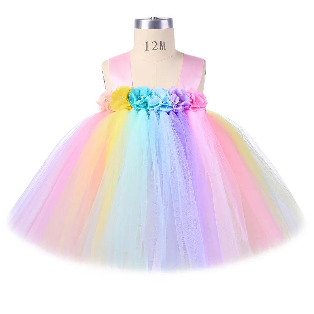 Pastel Rainbow Blossom Dress - My Fancy Dress Box